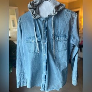RSQ Denim hooded jacket. Size M
